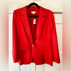 LOFT Emory Red Long Modern Blazer
